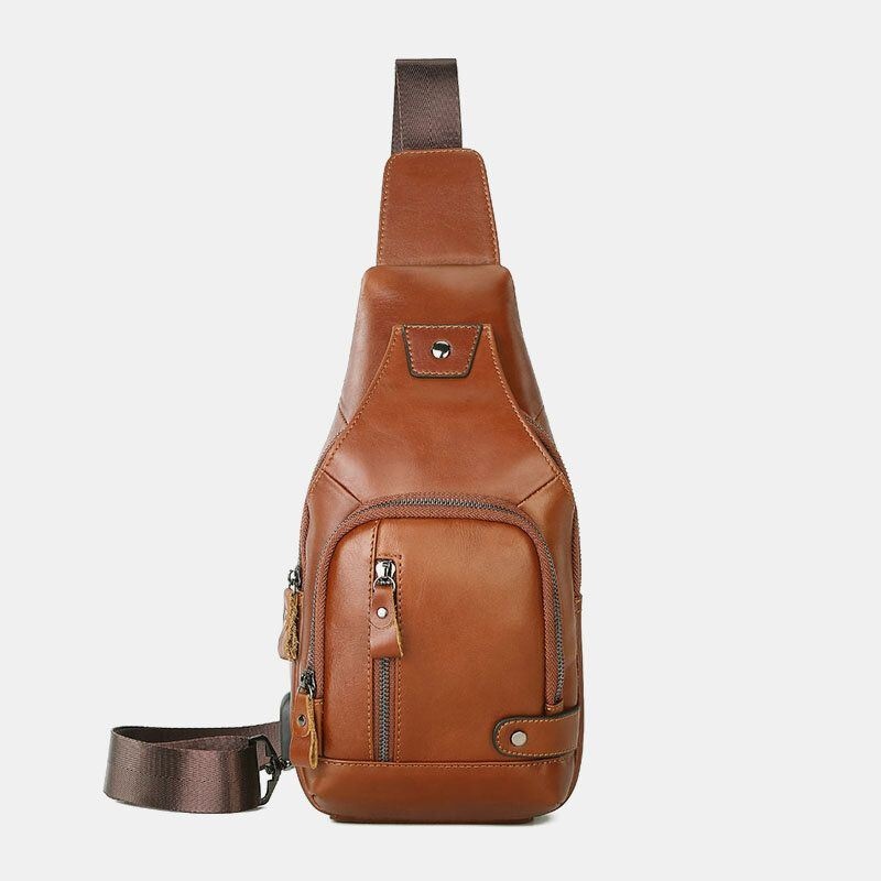 Mężczyźni Retro Skórzana Wielofunkcyjna Wielofunkcyjna Torba Klamrowa Klamra Klatki Piersiowej Nosić Torba Crossbody