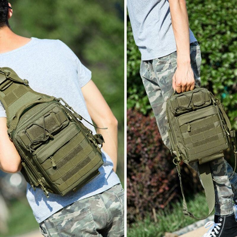 Męska Nylonowa Kamuflaż O Dużej Pojemności Multi-carry Tactical Travel Outdoor Torba Na Klatkę Piersiową Na Ramię