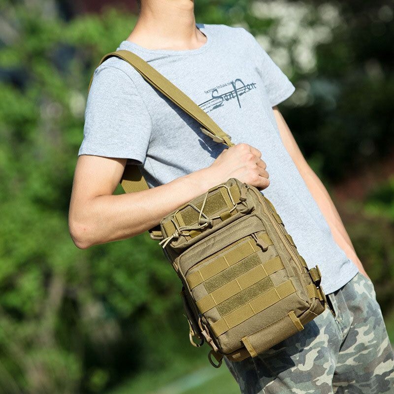 Męska Nylonowa Kamuflaż O Dużej Pojemności Multi-carry Tactical Travel Outdoor Torba Na Klatkę Piersiową Na Ramię