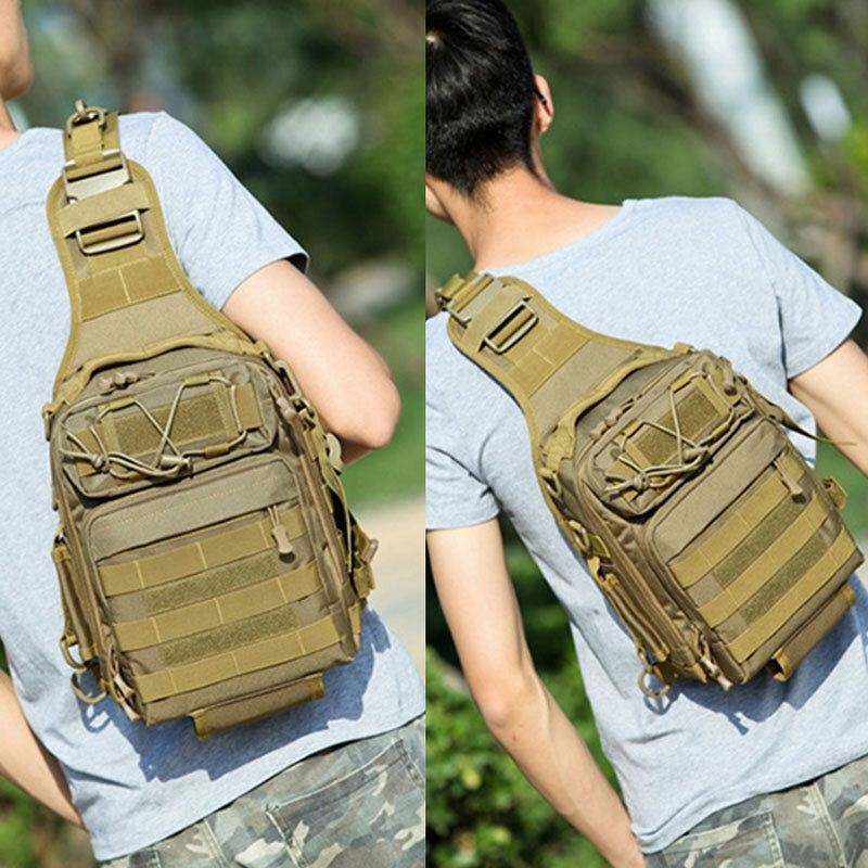 Męska Nylonowa Kamuflaż O Dużej Pojemności Multi-carry Tactical Travel Outdoor Torba Na Klatkę Piersiową Na Ramię