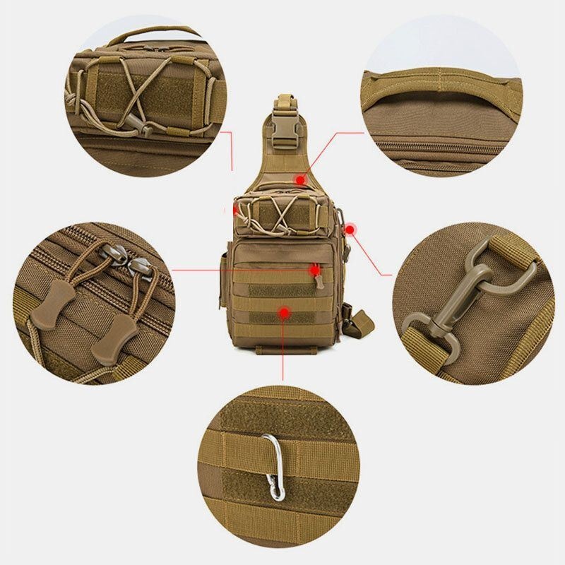 Męska Nylonowa Kamuflaż O Dużej Pojemności Multi-carry Tactical Travel Outdoor Torba Na Klatkę Piersiową Na Ramię