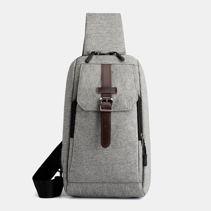 Męska Oxford Casual Odporna Na Zużycie Wielofunkcyjna Torba Na Klatkę Piersiową Z Ładowaniem Usb Crossbody Bag