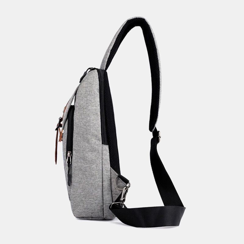 Męska Oxford Casual Odporna Na Zużycie Wielofunkcyjna Torba Na Klatkę Piersiową Z Ładowaniem Usb Crossbody Bag