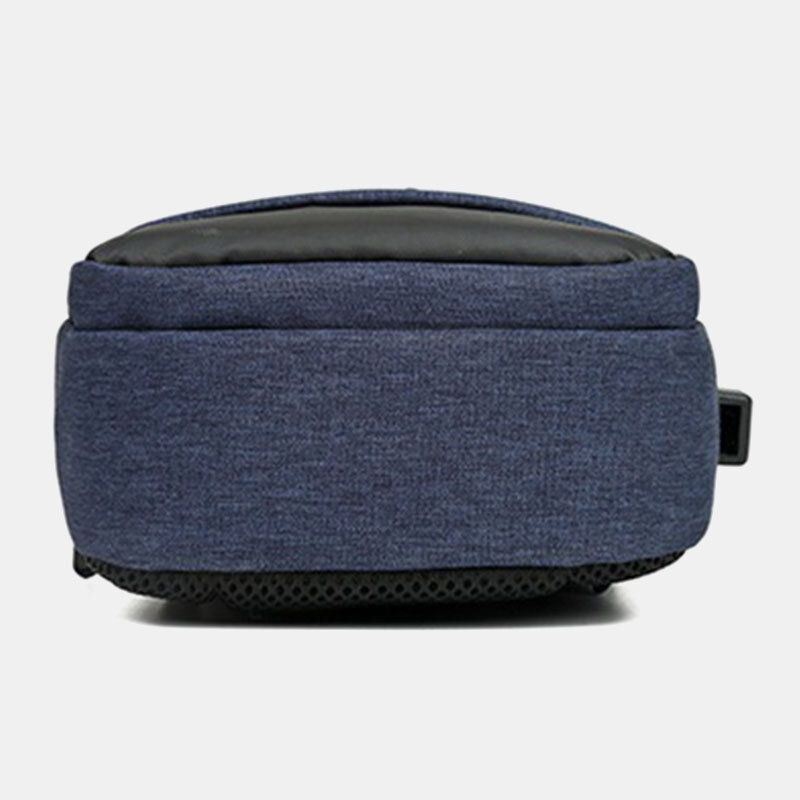 Męska Oxford Wodoodporna Torba Na Klatkę Piersiową Usb O Dużej Pojemności Messenger Crossbody Bag