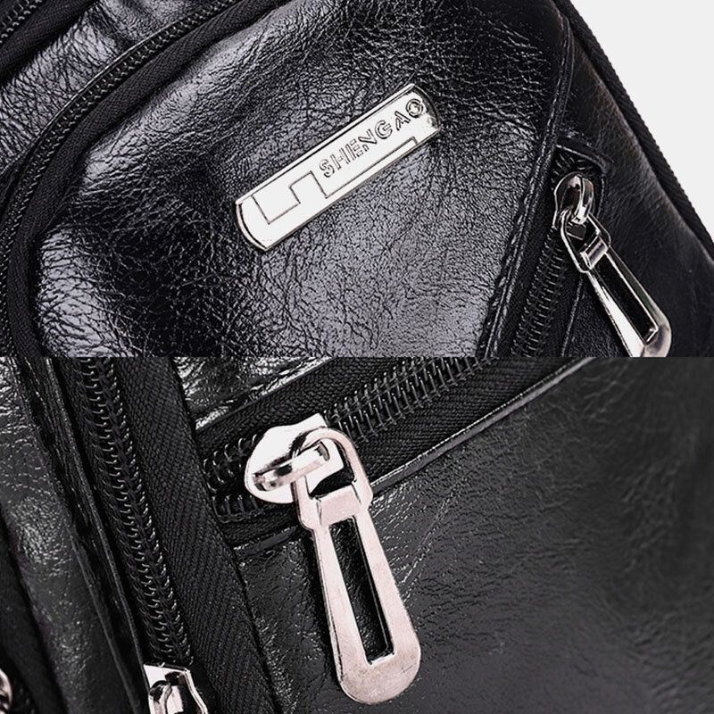 Męski Otwór Na Słuchawki Business Multi-kieszeń Crossbody Bag Torba Na Klatkę Piersiową Sling Bag