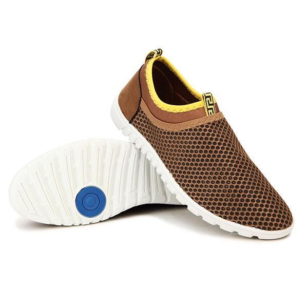 Big Size Men Casual Sport Shoes Mieszkania Wygodne Oddychające Siatkowe Hollow Out Athletic Shoes