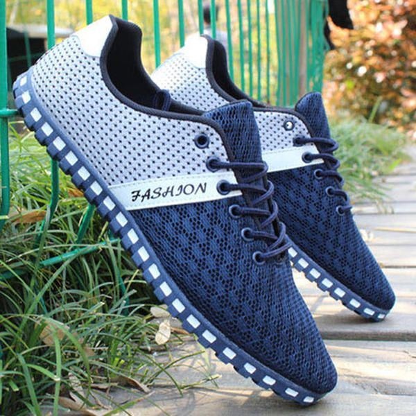 Big Size Men Mesh Oddychające Na Co Dzień Outdoor Canvas Flat Sneakers