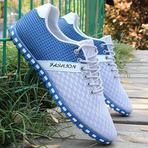 Big Size Men Mesh Oddychające Na Co Dzień Outdoor Canvas Flat Sneakers