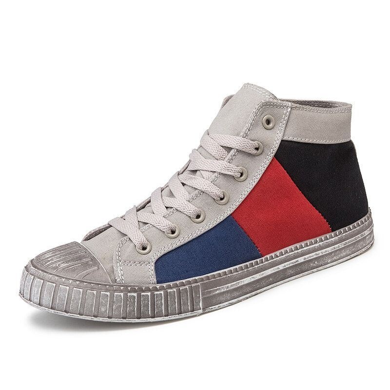 Mężczyźni Colorblock Canvas High Top Lace Up Sports Casual Trainers