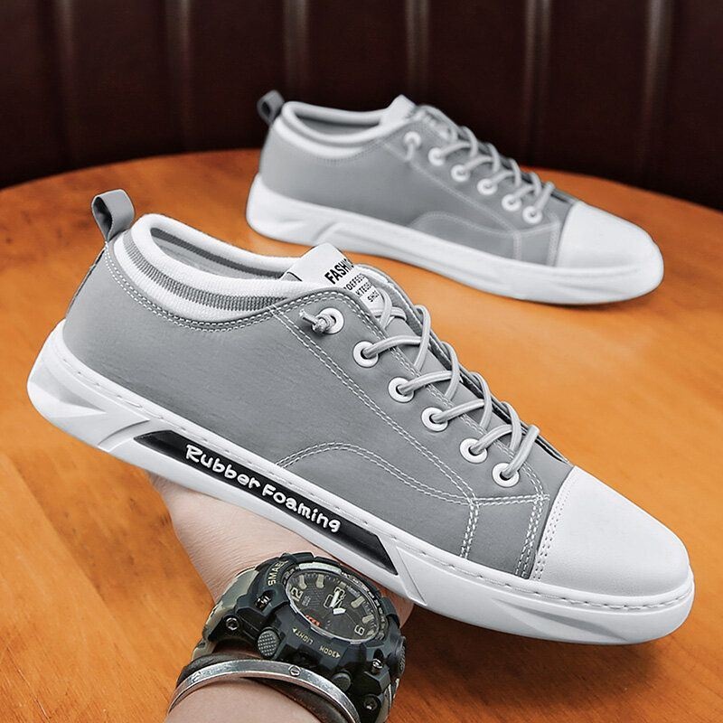 Mężczyźni Oddychająca Wygodna Podeszwa Antypoślizgowa Parasol Cloth Lace Up Casual Court Shoes