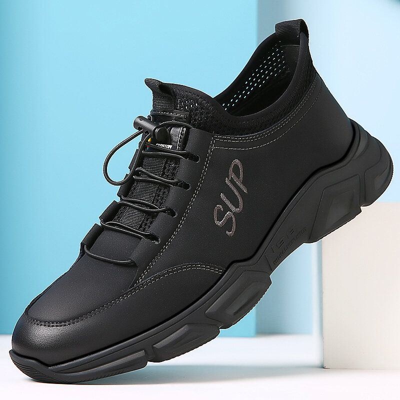 Mężczyźni Skóra Bydlęca Oddychające Miękkie Dno Antypoślizgowa Gumka Outdoor Sports Casual Shoes