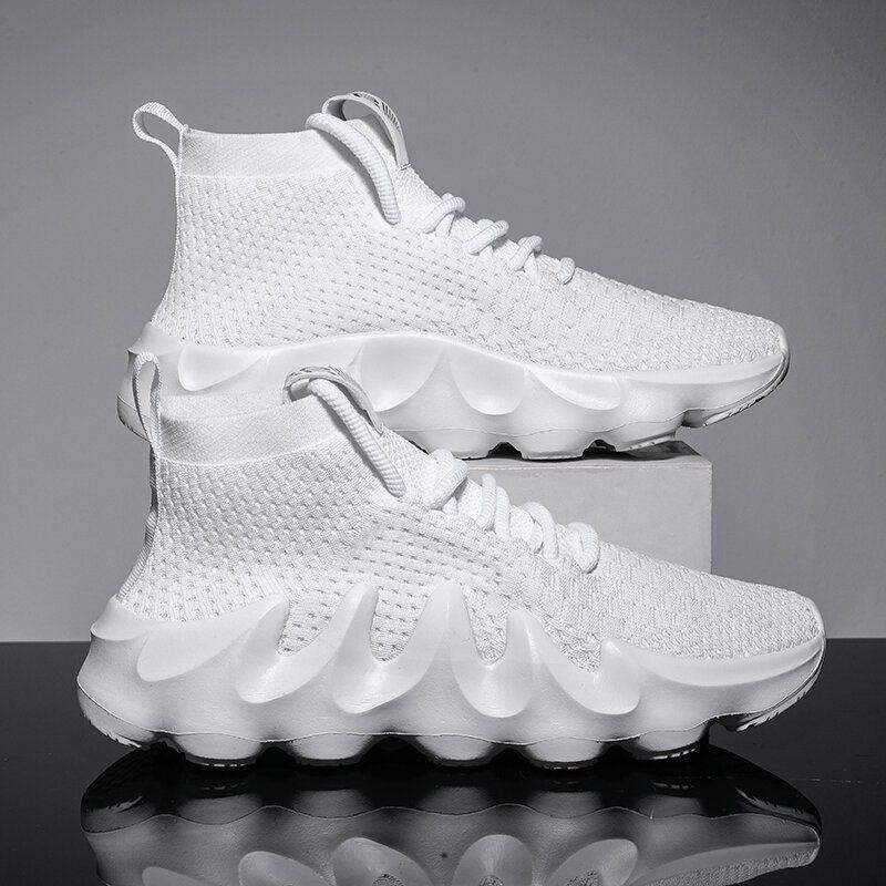 Męska Oddychająca Tkanina Miękka Podeszwa Antypoślizgowa Platforma Sportowa Casual Chunky Sneakers