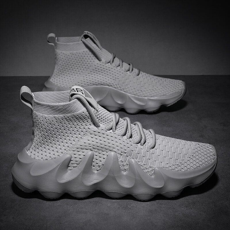 Męska Oddychająca Tkanina Miękka Podeszwa Antypoślizgowa Platforma Sportowa Casual Chunky Sneakers