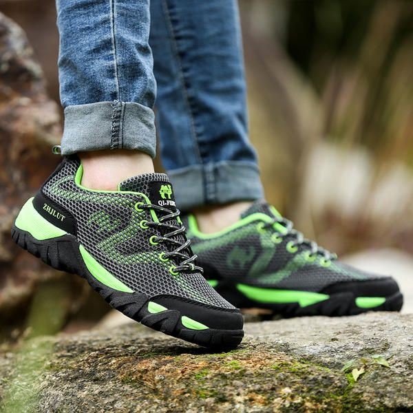 Męskie Duże Rozmiary Unisex Outdoor Lace Up Buty Sportowe Oddychające Buty Turystyczne