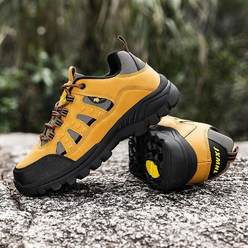 Męskie Oddychające Antypoślizgowe Miękkie Podeszwy Pure Color Outdoor Climbing Casual Sports Shoes