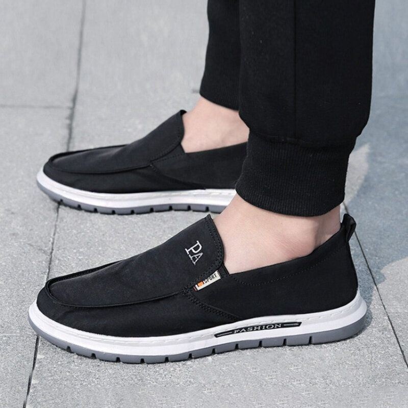 Męskie Oddychające Miękkie Podeszwy Pure Color Slip On Old Peking Casual Cloth Shoes