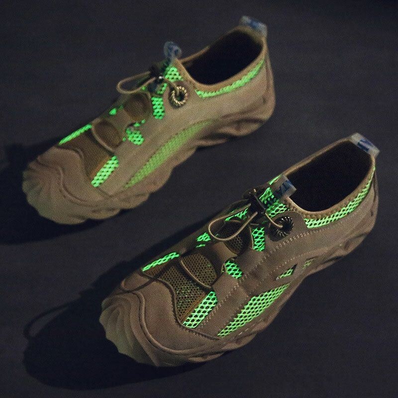 Męskie Outdoor Luminous Mesh Oddychające Antykolizyjne Buty Na Co Dzień Na Wędrówki