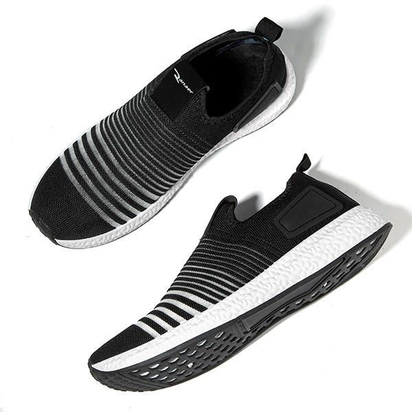 Męskie Siatkowa Dzianina Slip On Casual Soft Sole Athletic Shoes