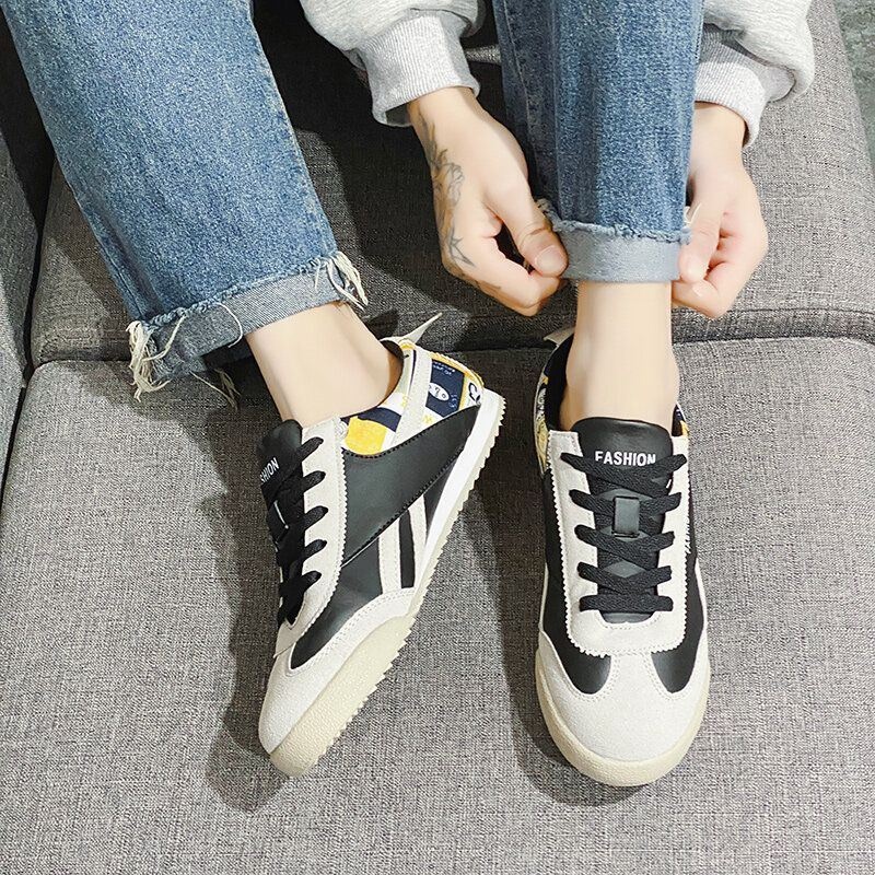 Męskie Stylowe Antypoślizgowe Lekkie Łączenie Lace Up Casual Sneakers