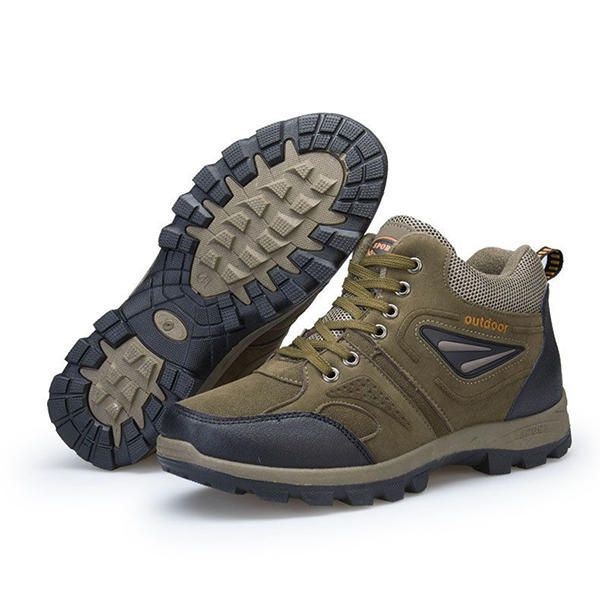 Outdoor Climbing Lace Up Warm High-top Shoes Dla Mężczyzn