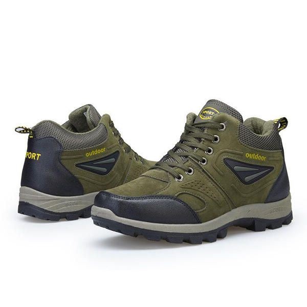 Outdoor Climbing Lace Up Warm High-top Shoes Dla Mężczyzn