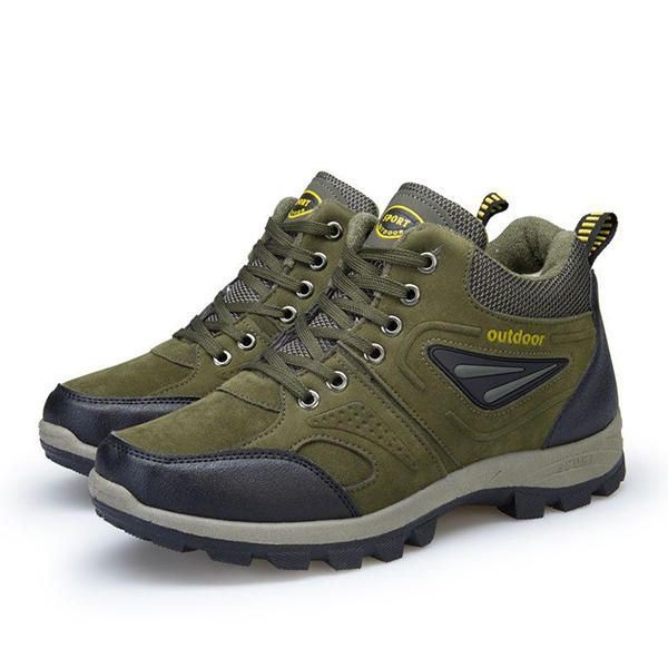 Outdoor Climbing Lace Up Warm High-top Shoes Dla Mężczyzn